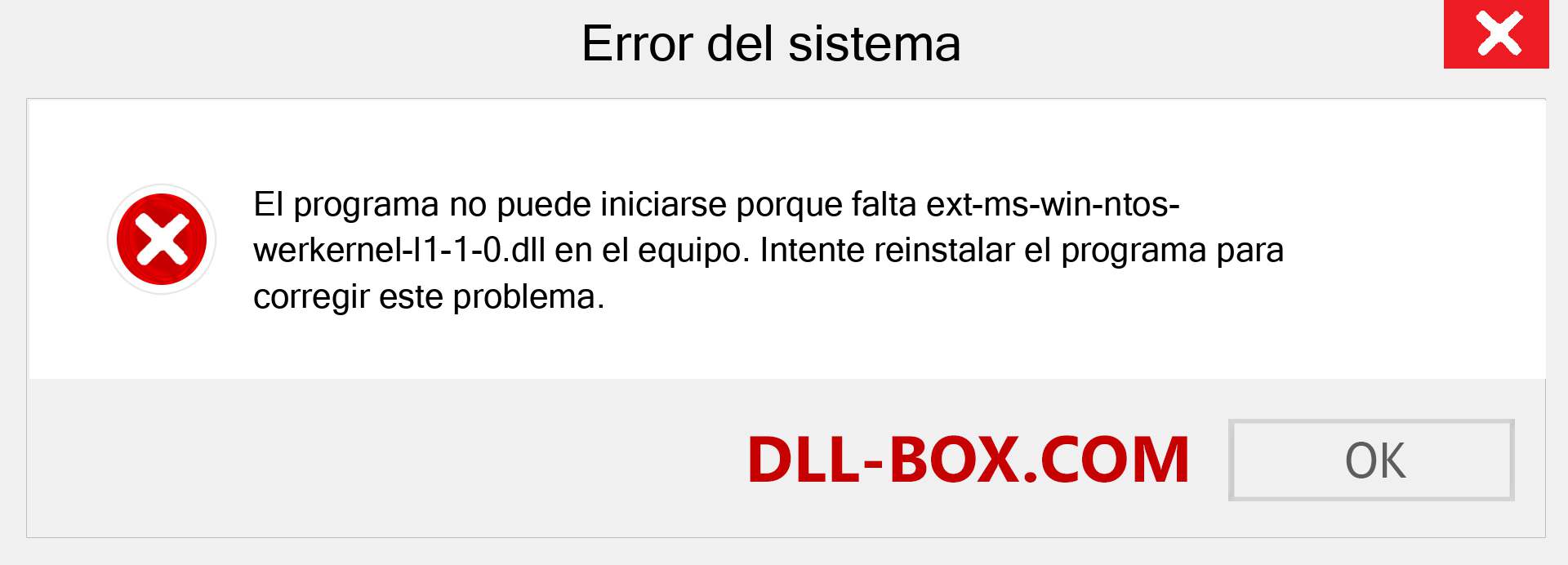 ¿Falta el archivo ext-ms-win-ntos-werkernel-l1-1-0.dll ?. Descargar para Windows 7, 8, 10 - Corregir ext-ms-win-ntos-werkernel-l1-1-0 dll Missing Error en Windows, fotos, imágenes